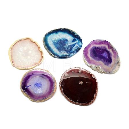 Druzy Natural Brazilian Agate Slice Display Decorations G-R418-136-1