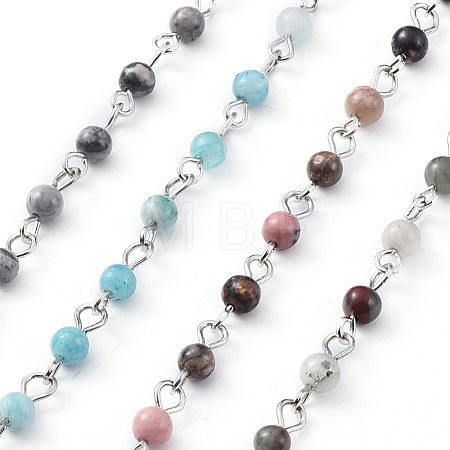 Handmade Gemstone Beaded Chains AJEW-JB00512-1