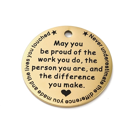 201 Stainless Steel Pendants STAS-R002-01G-09-1