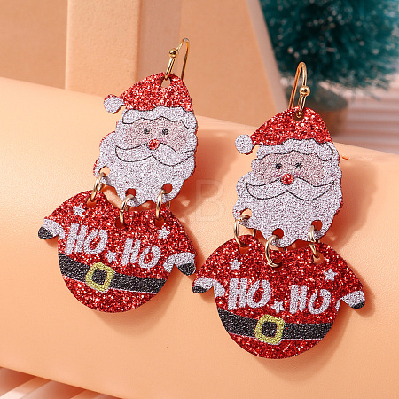 Christmas Plastic & Acrylic & Resin & Alloy Dangle Earrings FS-WG9688C-06-1