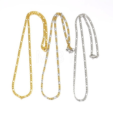 304 Stainless Steel Figaro Chain Necklace Making STAS-A028-N022-1