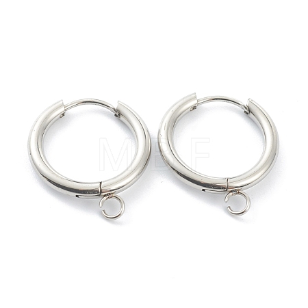 Tarnish Resistant 201 Stainless Steel Huggie Hoop Earring Findings STAS-P283-01F-P-1