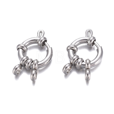 Tarnish Resistant 304 Stainless Steel Spring Ring Clasps STAS-G190-17P-1