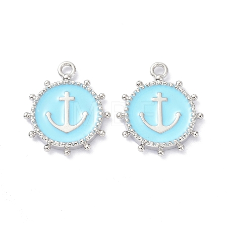 Eco-Friendly Stainless Steel Enamel Pendants STAS-C031-02P-03-1