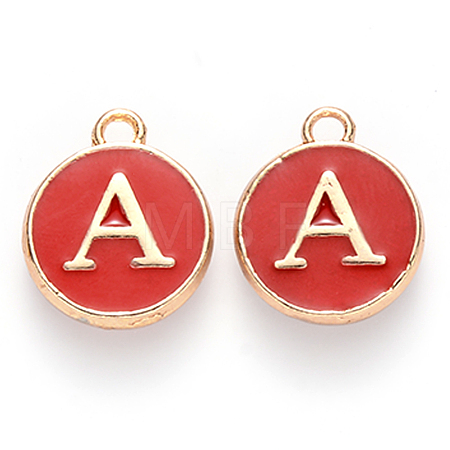 Golden Plated Alloy Enamel Charms ENAM-S118-03A-1