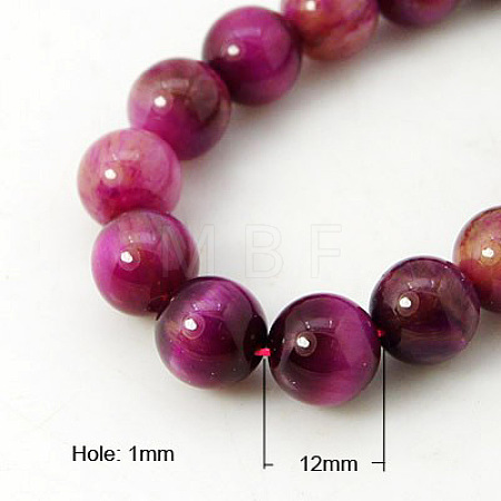 Natural Rose Tiger Eye Beads Strands G-G099-12mm-12-1