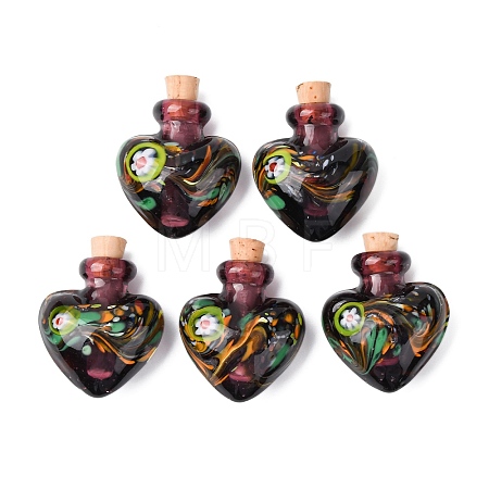 Handmade Lampwork Perfume Bottle Pendants LAMP-H072-02A-1