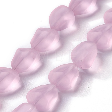 Transparent Frosted Glass Beads Strands X-FGLA-S001-02G-1
