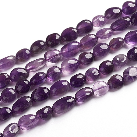 Natural Amethyst Beads Strands X-G-D0002-B33-1