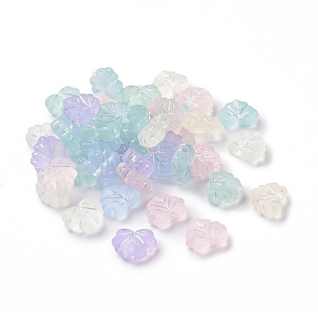 Transparent Frosted Acrylic Beads OACR-P013-34M-1