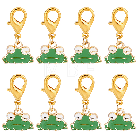 Alloy Enamel Frog Pendant Locking Stitch Markers HJEW-AB00061-1