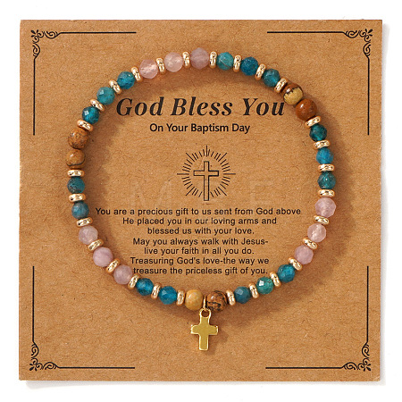 Vintage Brass Cross Charm Bracelets LS-GR0330-12-1