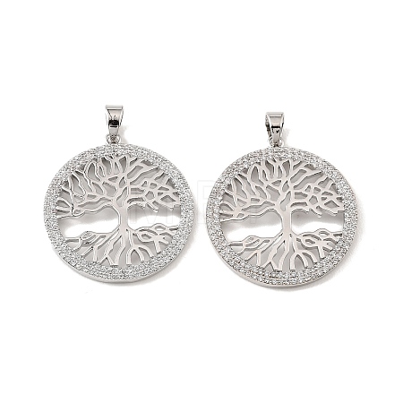 Brass & Clear Cubic Zirconia Pendants KK-G558-15P-1
