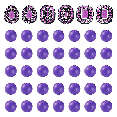 56Pcs 4 Styles Silicone Beads FIND-TA0010-75C-1