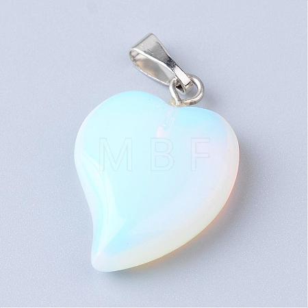 Opalite Pendants with Brass Findings G-R390-15-1