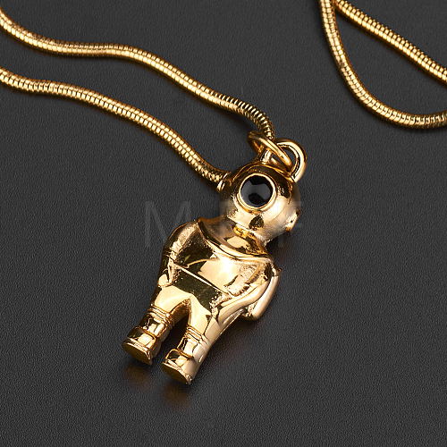 Cute Stainless Steel Spaceman Pendant Necklaces for Women's Daily Wear AD9649-2-1