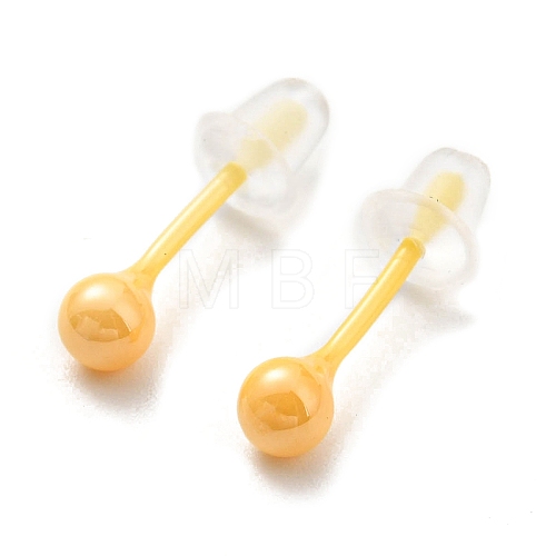 Hypoallergenic Bioceramics Zirconia Ceramic Round Ball Stud Earrings EJEW-Q768-18E-1