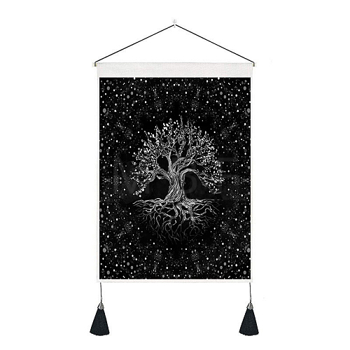 Polyester Tree of Life Pattern Wall Hanging Tapestry TREE-PW0001-95H-1