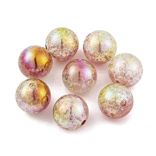 UV Plating Rainbow Iridescent Two Tone Acrylic Beads PACR-C009-04N-1