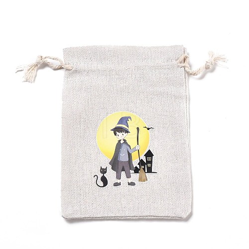 Halloween Cotton Cloth Storage Pouches ABAG-M004-01A-1