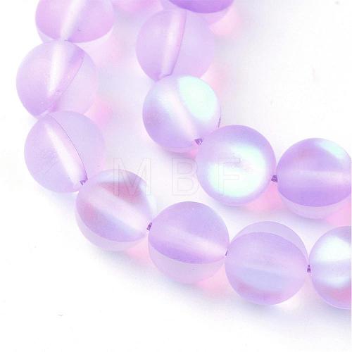 Synthetic Moonstone Beads Strands G-R375-6mm-A02-1