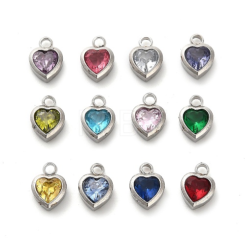 304 Stainless Steel Rhinestone Pendants STAS-B084-01P-1