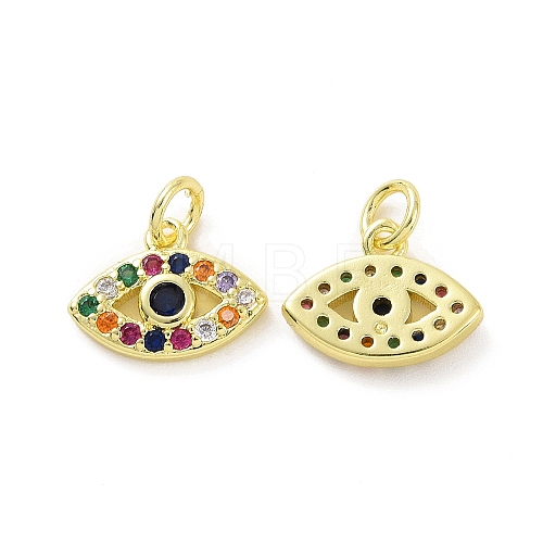 Brass Micro Pave Colorful Cubic Zirconia Charms KK-E068-VF079-1