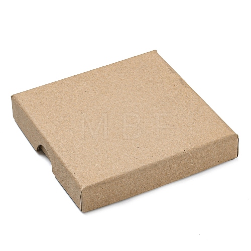 Square Cardboard Kraft Paper Jewelry Box CON-D014-01C-01-1