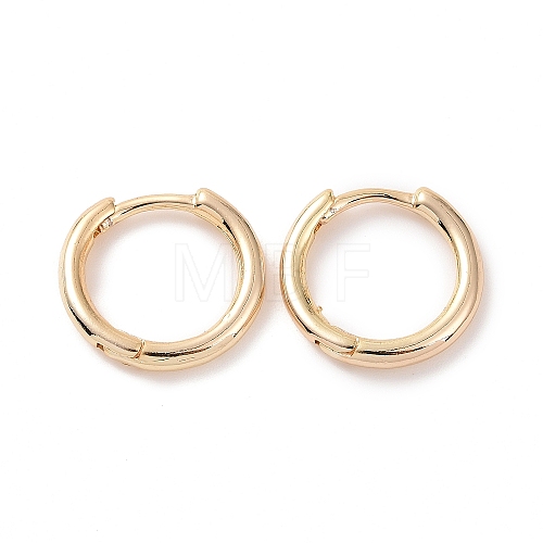 Brass Huggie Hoop Earrings KK-D063-04LG-1