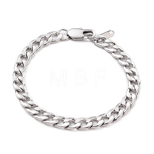 Women' s Fashionable 304 Stainless Steel Cuban Link Chain Bracelets BJEW-JB05657-01-1