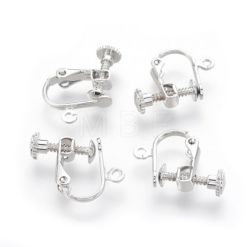 Racking Plated Brass Clip-on Earring Findings KK-P169-01P-1