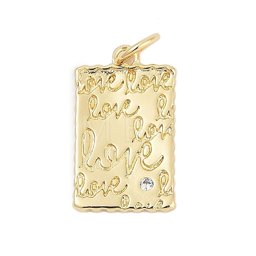 Brass Micro Pave Cubic Zirconia Pendants KK-G522-26G-1