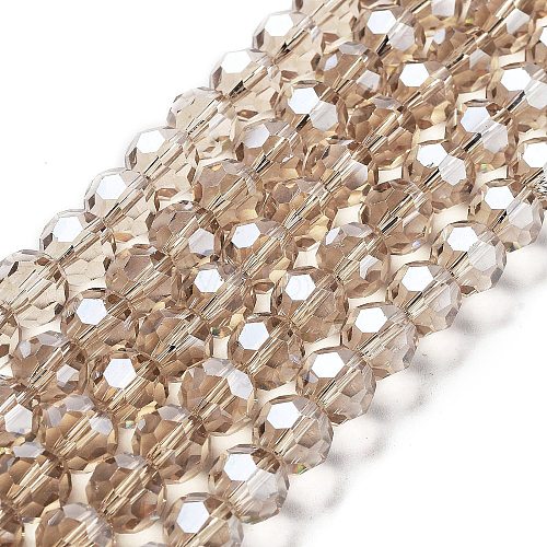 Electroplate Transparent Glass Beads Strands EGLA-A035-T10mm-A22-1