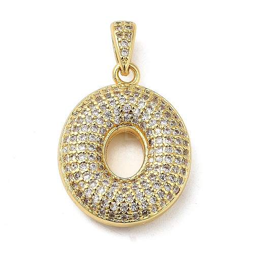 Brass Micro Pave Cubic Zirconia Pendants KK-E061-03G-15-1