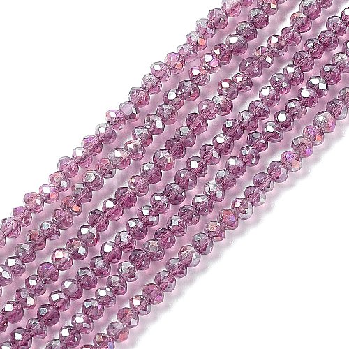 Electroplate Glass Beads Strands EGLA-R048-2mm-11-1