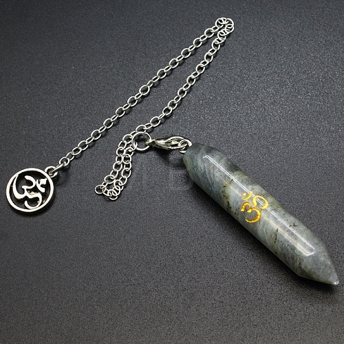 Natural Labradorite Dowsing Pendulum Big Pendants PW-WG9E0C0-06-1