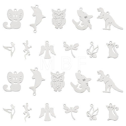 Unicraftale 22Pcs 11 Style 201 Stainless Steel Charms STAS-UN0023-63-1