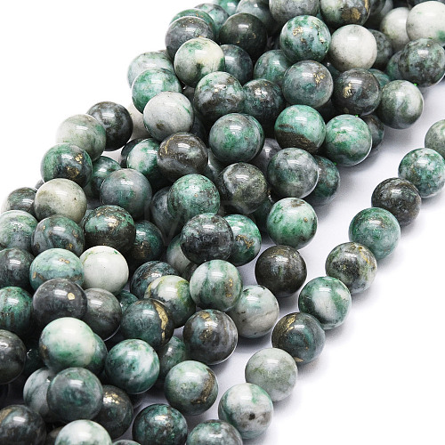 Natural Dioptase Round Beads Strands G-E569-Q01-C-1