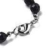 8mm Faceted Round Synthetic Blue Goldstone Beaded Necklaces NJEW-F327-01A-01-3