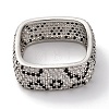 Rack Plating Square Brass Cubic Zirconia Rings for Women RJEW-S242-06P-3