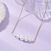 Shell Pearl Graduated Round Beaded Pendant 304 Stainless Steel Cable Chain Necklaces for Women NJEW-JN05748-1