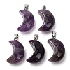 Natural Amethyst Pendants G-F820-02L-17-1