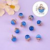 10Pcs Gemstone Charm Pendant Crystal Quartz Healing Natural Stone Pendants Buckle for Jewelry Necklace Earring Making Cra JX599G-2