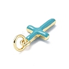 Real 18K Gold Plated Eco-Friendly Rack Plating Brass Enamel Pendants KK-F845-40G-03-2