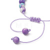 Dyed Natural Ocean White Jade & Synthetic Ocean White Jade & Dyed Turquoise Round Beads Braided Bead Bracelets for Women BJEW-JB13118-5