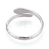 304 Stainless Steel Cuff Rings Components STAS-N113-08P-3