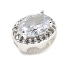 Brass Micro Pave Cubic Zirconia Beads KK-D408-11S-07A-2