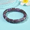 Column Natural Banded Amethyst Beads Stretch Bracelets for Women Men BJEW-A148-01A-19-2