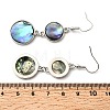 Brass Natural Abalone Shell Dangle Earrings EJEW-F388-01F-P-5