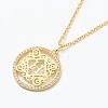 Brass Micro Pave Clear Cubic Zirconia Pendant Necklaces NJEW-J059-01H-1